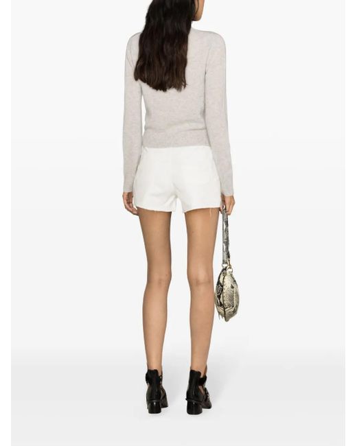 Zadig & Voltaire White High-Rise Denim Shorts