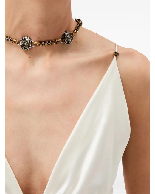 Versace White Silk-Satin Mini Dress