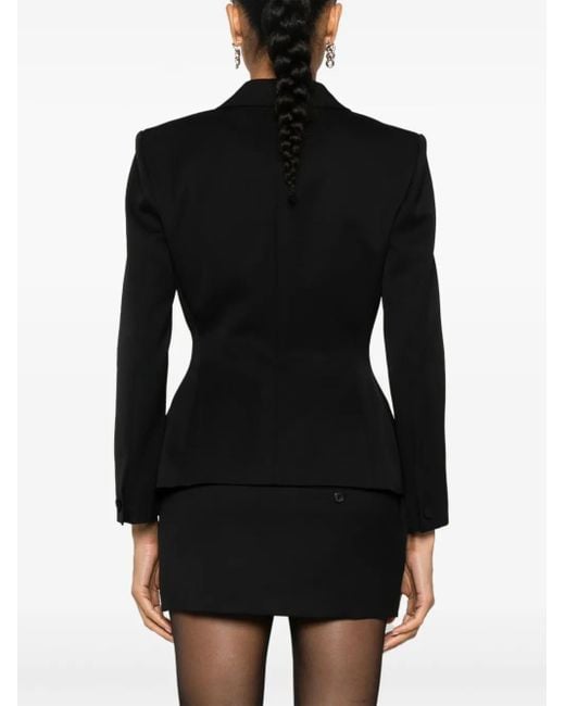 Givenchy Black 4G Liquid-Button Wool Blazer