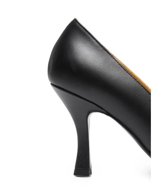 LILI CURIA Black Babette Buckle-Detail Pumps
