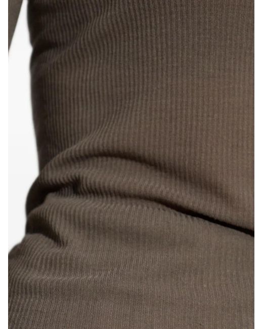 Rick Owens Gray Long-Sleeved Ribbed T-Shirt