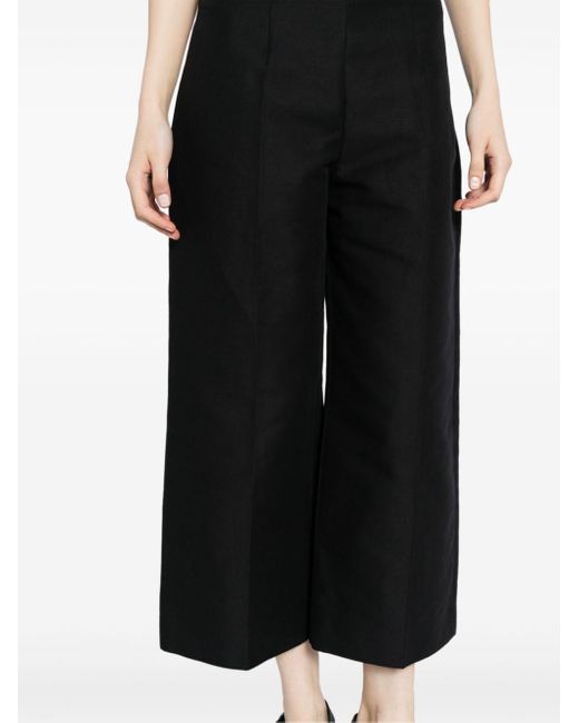 Marni Black Cropped Cotton Trousers
