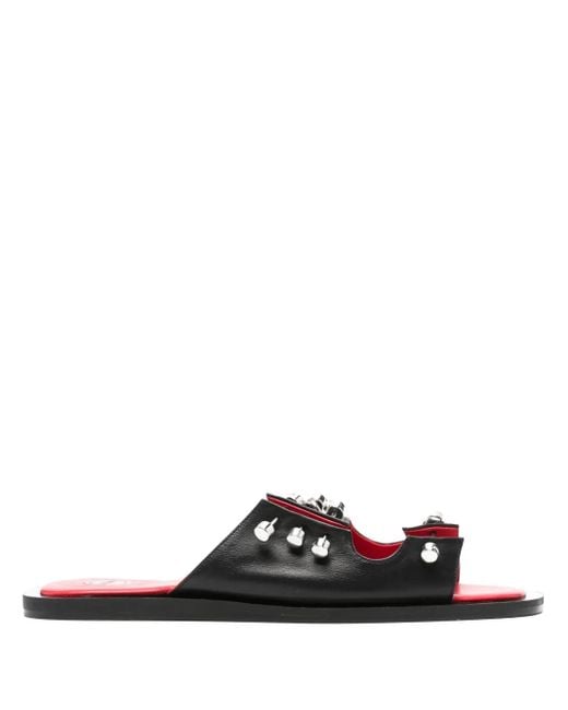 HARDOT Black Move On Leather Sandals