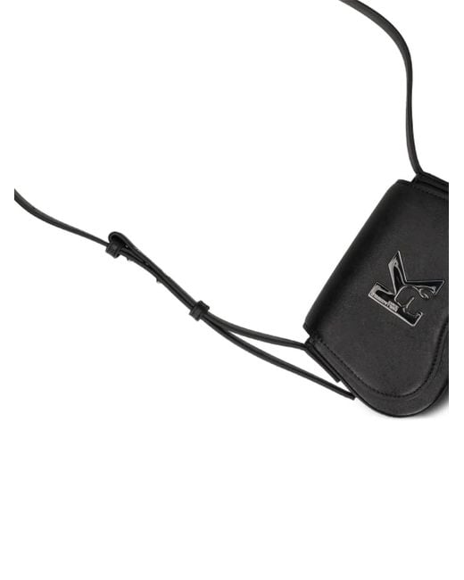 Karl Lagerfeld Black K Logo Flap Crossbody Bag