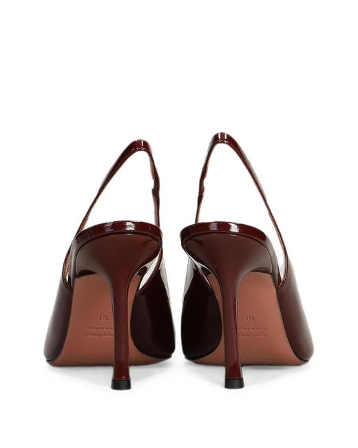 Castagna Brown Darya Pointed-Toe Slingback Pumps