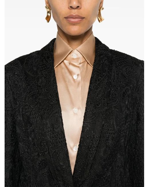 Twinset Black Guipure Lace Blazer