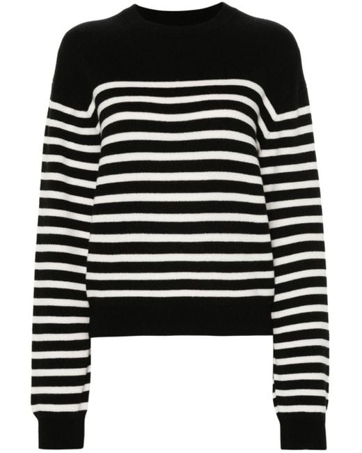 Khaite Black The Viola Striped Cashmere Sweater