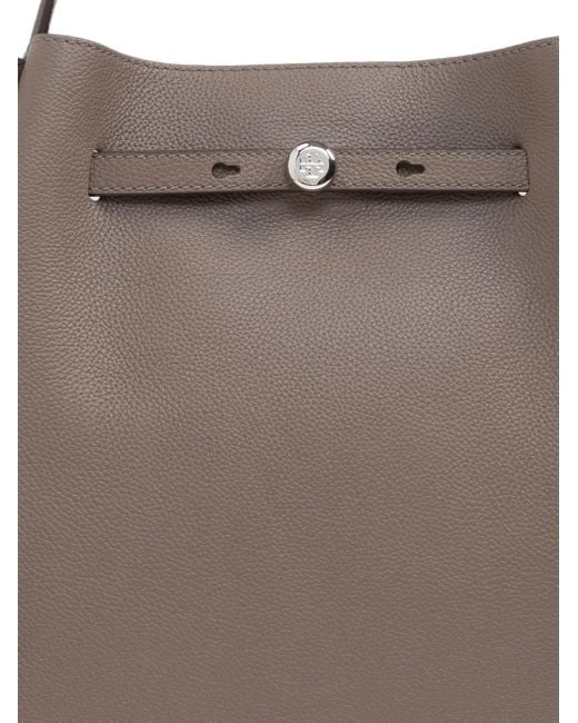 Tory Burch Brown Romy Large Leather Bucket Bag
