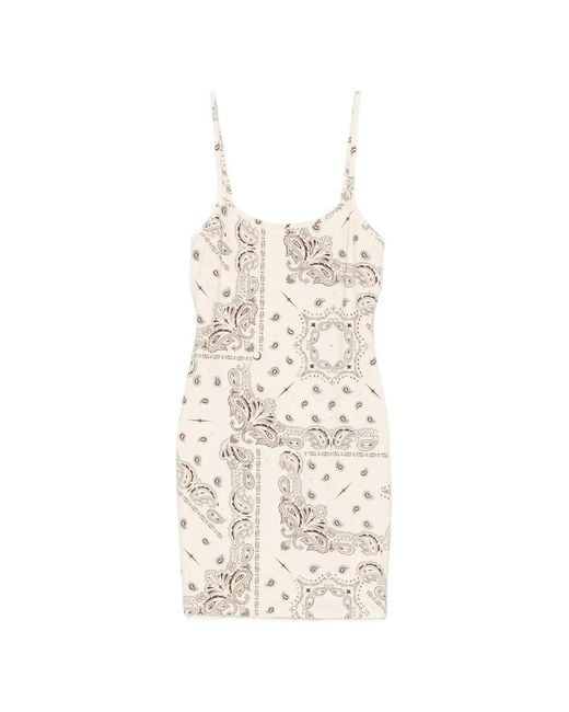 VENUJA White Paisley-Print Rhinestone-Embellished Mini Dress
