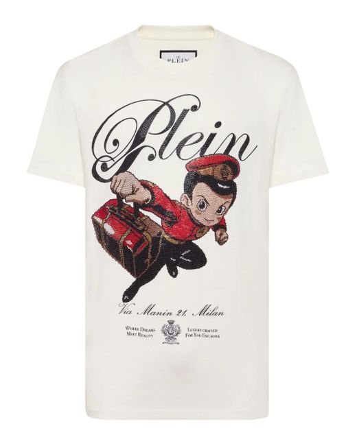 Philipp Plein White Boy Stones T-Shirt for men