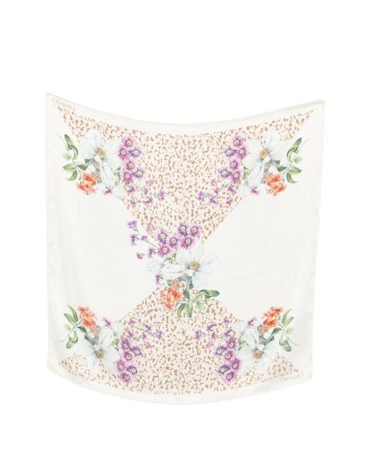 Twinset Pink Floral-Print Scarf