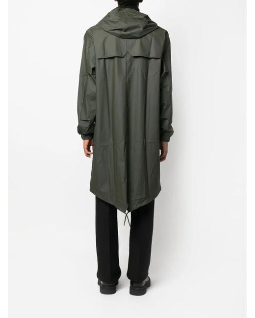 Rains Green Drawstring Hooded Raincoat