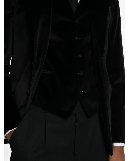 Tagliatore Black Brian Button Waistcoat for men