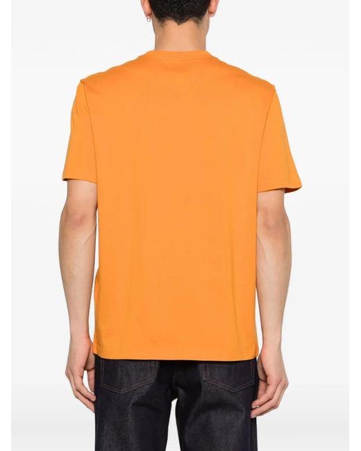 C P Company Orange Jersey 30/1 Short-Sleeve Logo Label T-Shirt for men