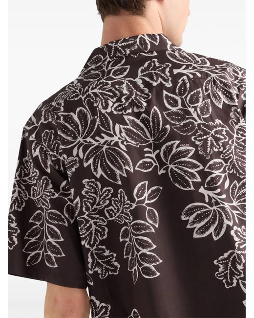 メンズ Prada プリント シャツ Black
