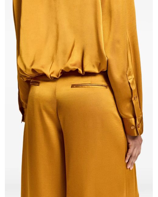 Essentiel Antwerp Yellow Katerina Pleated Satin Trousers