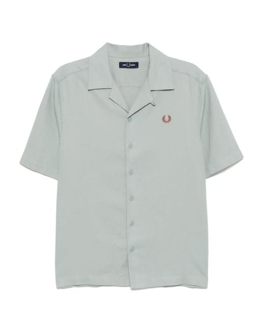 Fred Perry Gray Piqué Revere-Collar Shirt for men