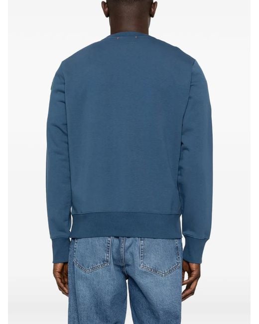 Parajumpers Blue Patch Crew Neck Sweatshirt for men