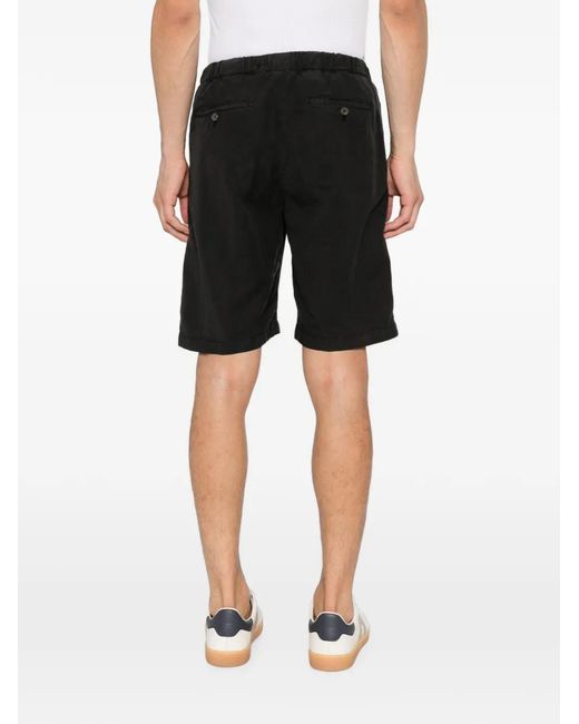Myths Black Belted Straight-Leg Shorts for men