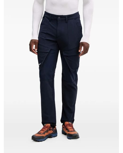 Salewa Blue Panelled Performance Trousers for men