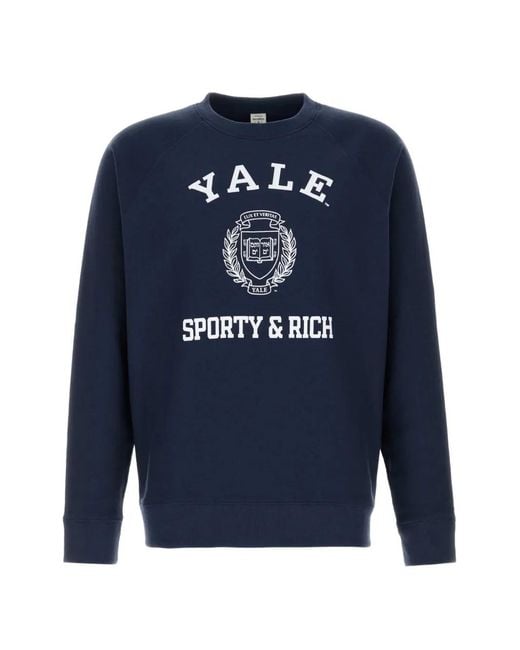 Sporty & Rich メンズ ブルー ロゴ スウェットシャツの通販はau PAY