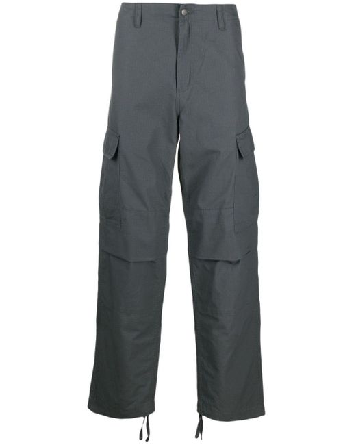 Carhartt Gray Low-rise Ripstop Cargo Trousers for men