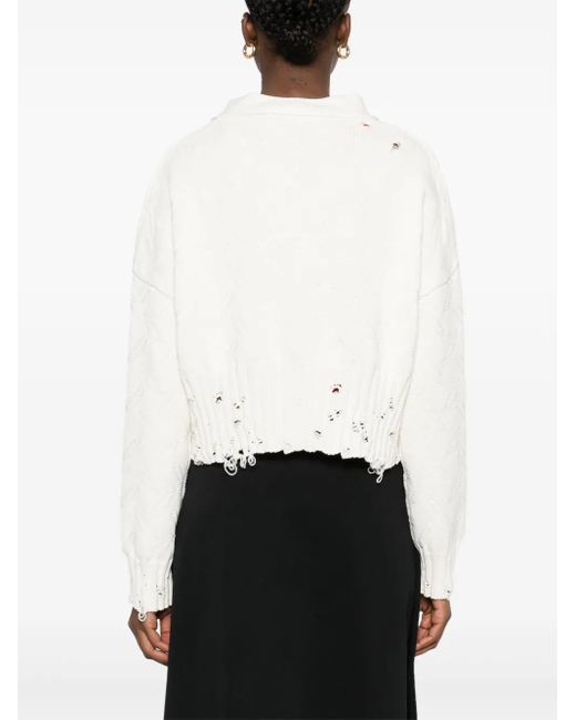Marni White Patterned-Jacquard Cardigan