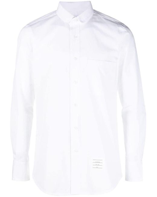Camicia con applicazione di Thom Browne in White da Uomo