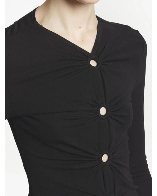 Proenza Schouler Black Cut-Out Detailed Long-Sleeved Top