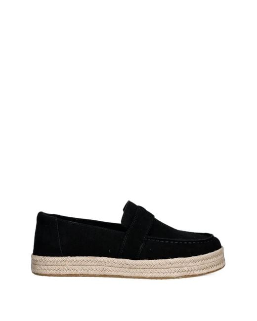 TOMS Black Blakely Platform Espadrilles
