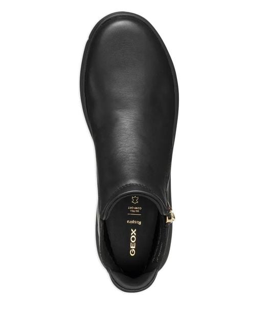 Geox Black Bottines À Fermeture Zippée