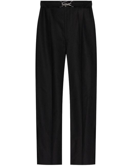Lacoste Black Logo-Buckle Trousers for men