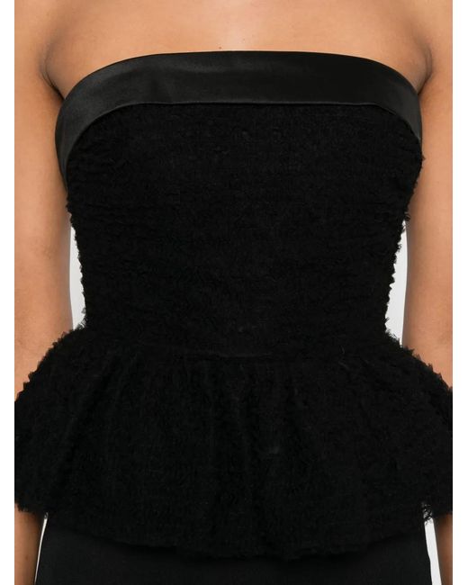 Viktor & Rolf Black Tulle Ruffle Strapless Top