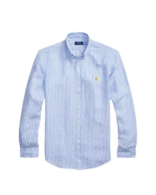 Polo Ralph Lauren Blue Striped Button-Down Shirt for men