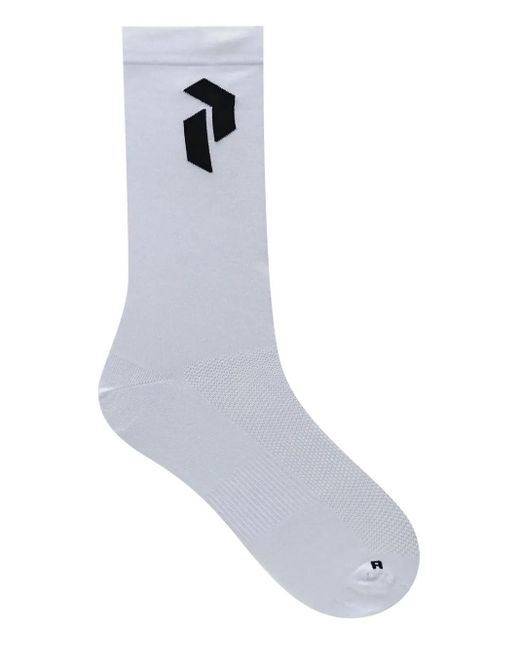 Peak Performance White Logo-Intarsia Socks