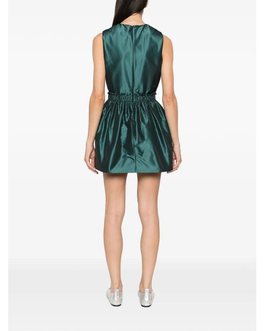 Maje Green Embellished-Button Sleeveless Playsuit
