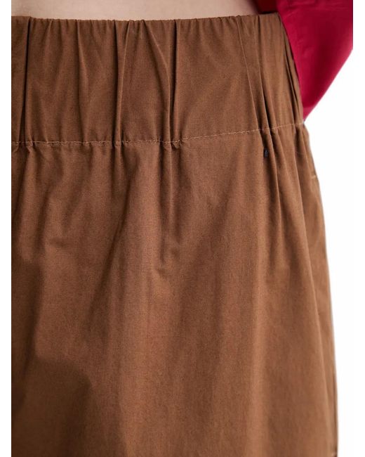 Marc O' Polo Brown Elasticated-Waist Wide-Leg Trousers