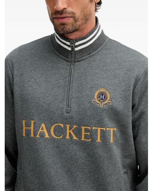 Hackett Gray Half-Zip Sweatshirt for men