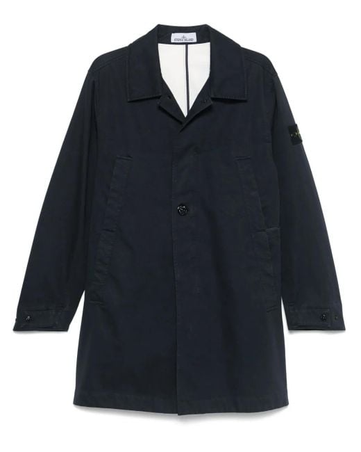 Stone Island Blue Compass-Badge Coat for men