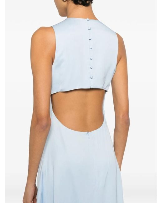 Maje White Open-Back Maxi Dress