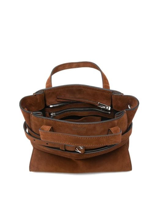 Moschino Tie Me スエードハンドバッグ Brown
