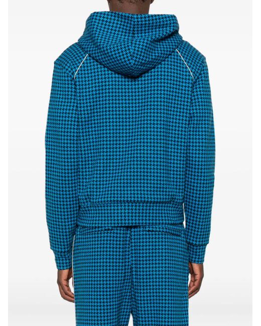Wales Bonner Blue London Patterned Zip-Up Hoodie for men