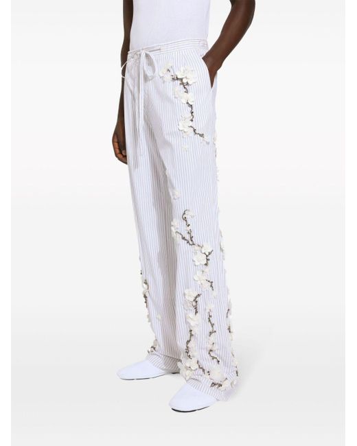 Abito con applicazione a fiori di Dolce & Gabbana in White da Uomo