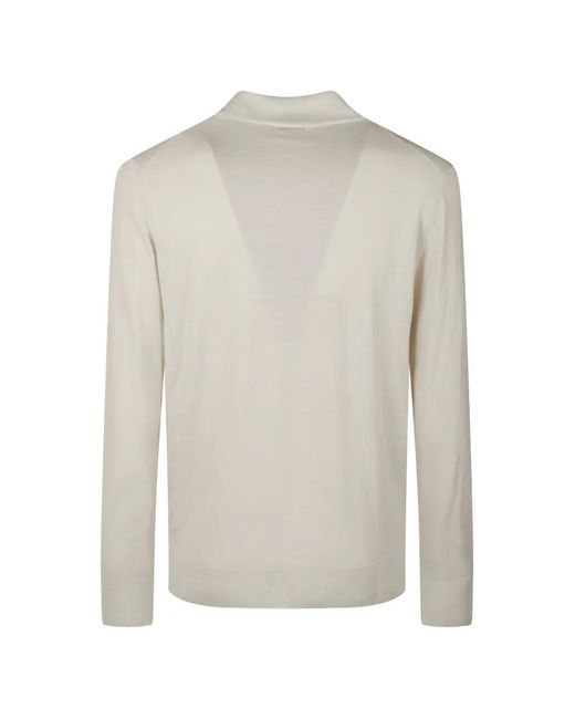 Barena White Polo À Col Rayé for men