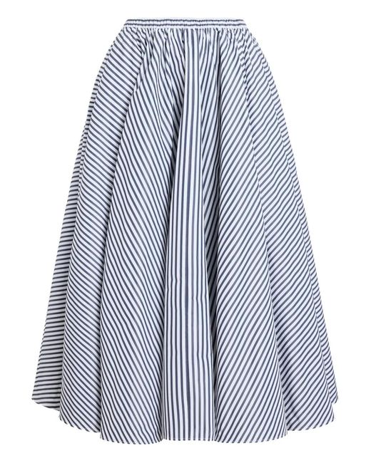Patou Blue Elasticated Midi Skirt