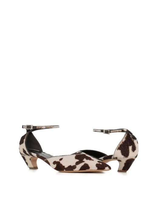 Le Monde Beryl Brown Pointed-Toe Ankle-Strap Pumps