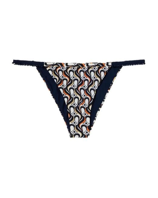 LaDoubleJ Blue Fonda Geometric-Print String Bikini Bottom