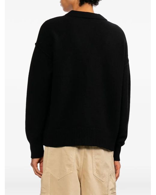 AMI Black Ami De Coeur Cardigan for men