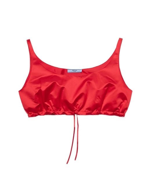 Prada Red Duchesse Crop Top