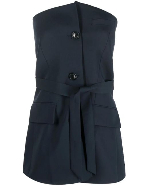 Our Legacy Blue Off-Shoulder Suit Top